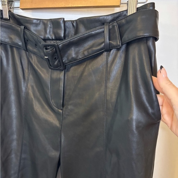 Ann Taylor Vegan Leather Belted Ankle Pants - Picture 7 of 8